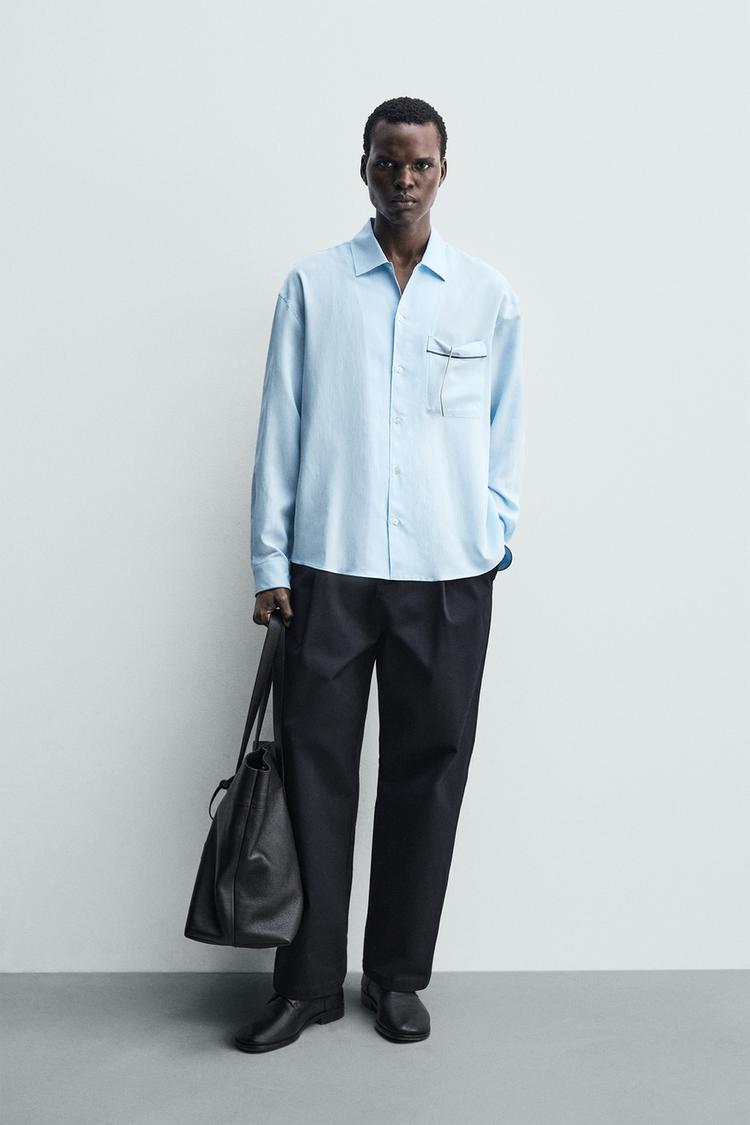 CONTRAST PIPING STRIPED SHIRT - Zara product image