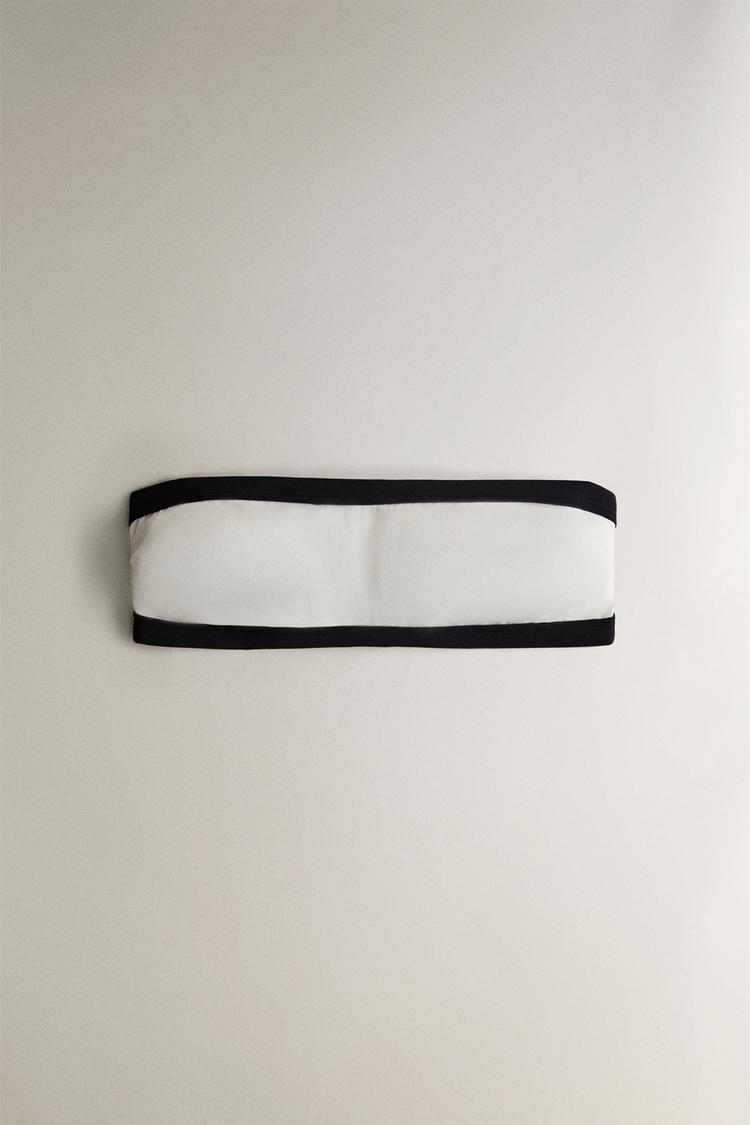 PLAIN CONTRAST BAND BANDEAU BEACH BIKINI TOP - Zara product image