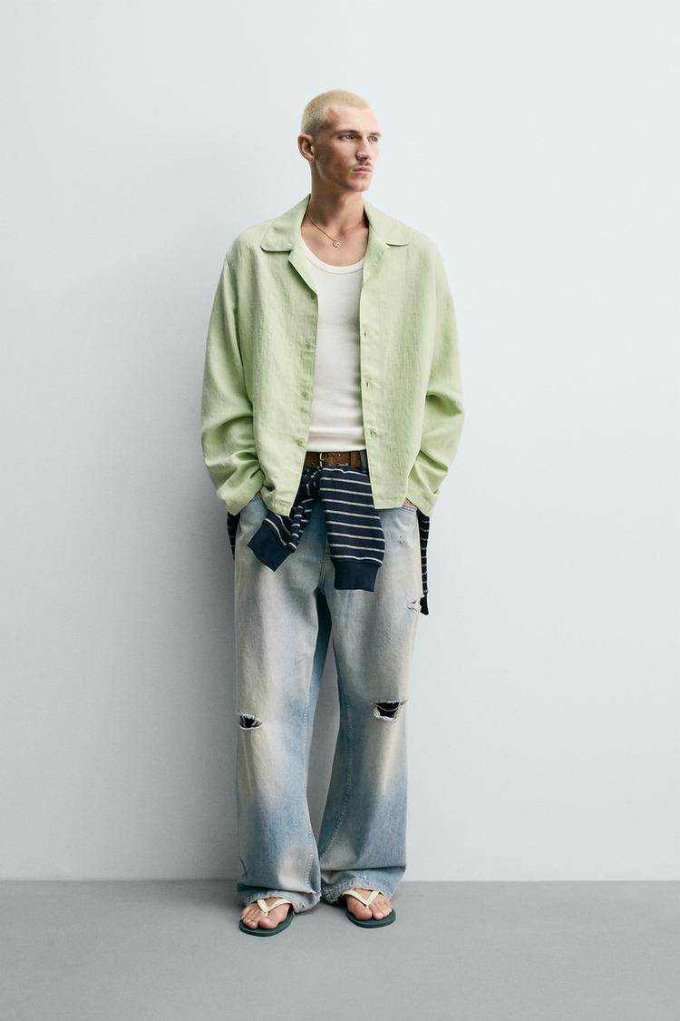 FLUID RELAXED FIT IRREGULAR EFFECT SHIRT - Zara product image