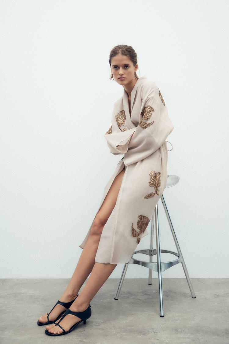 LEATHER KITTEN HEELED SANDALS 50TH ANNIVERSARY - Zara product image