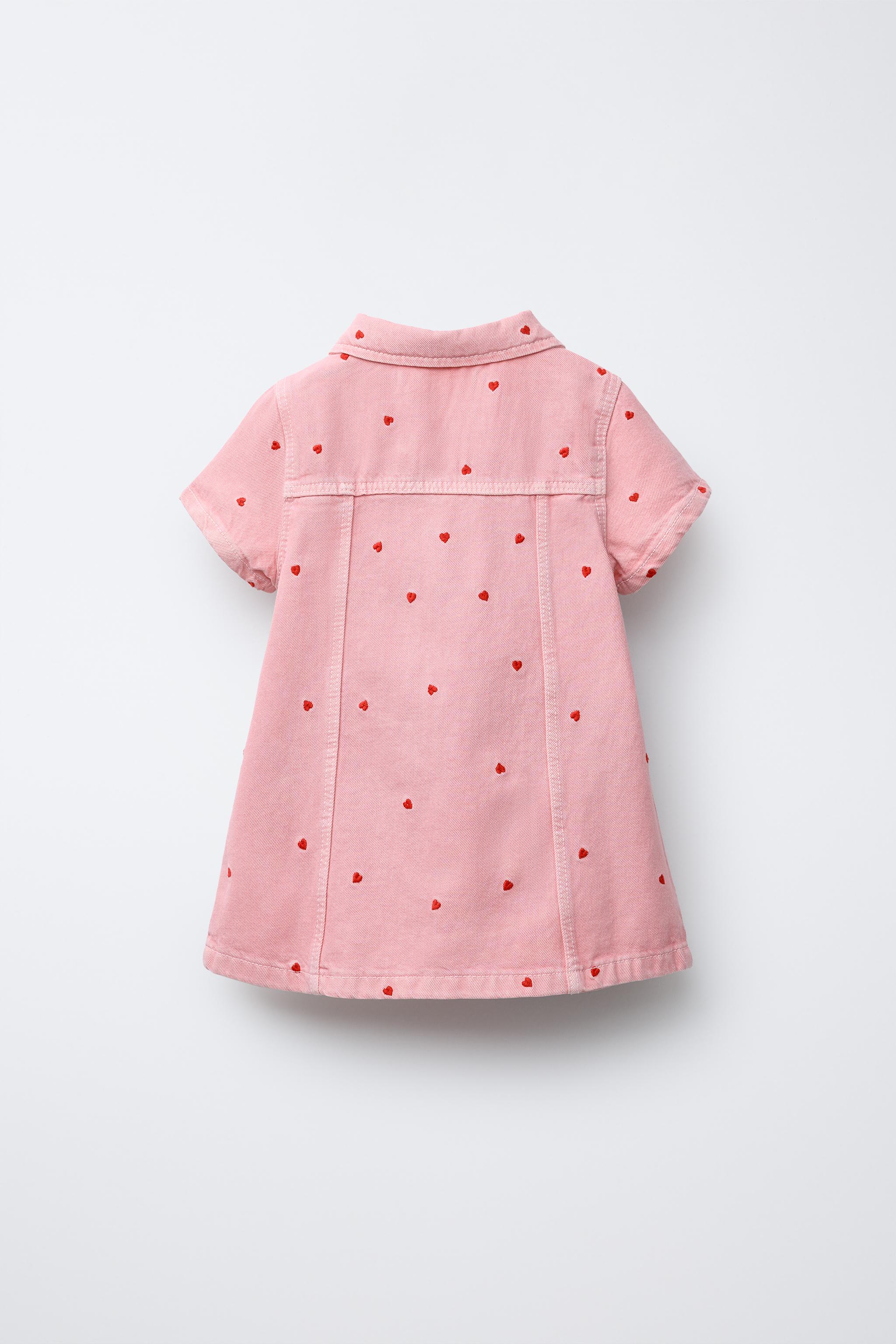 ROBE EN SERGÉ SKATER CŒURS BRODÉS