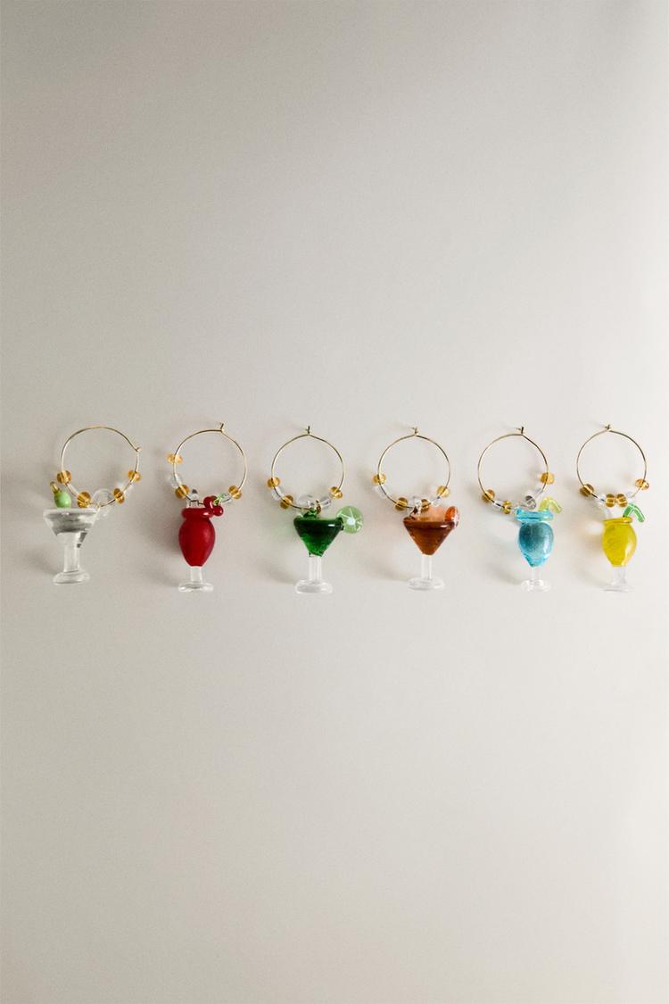 SET OF COCKTAIL GLASS CHARMS (SET OF 6) - Zara product image