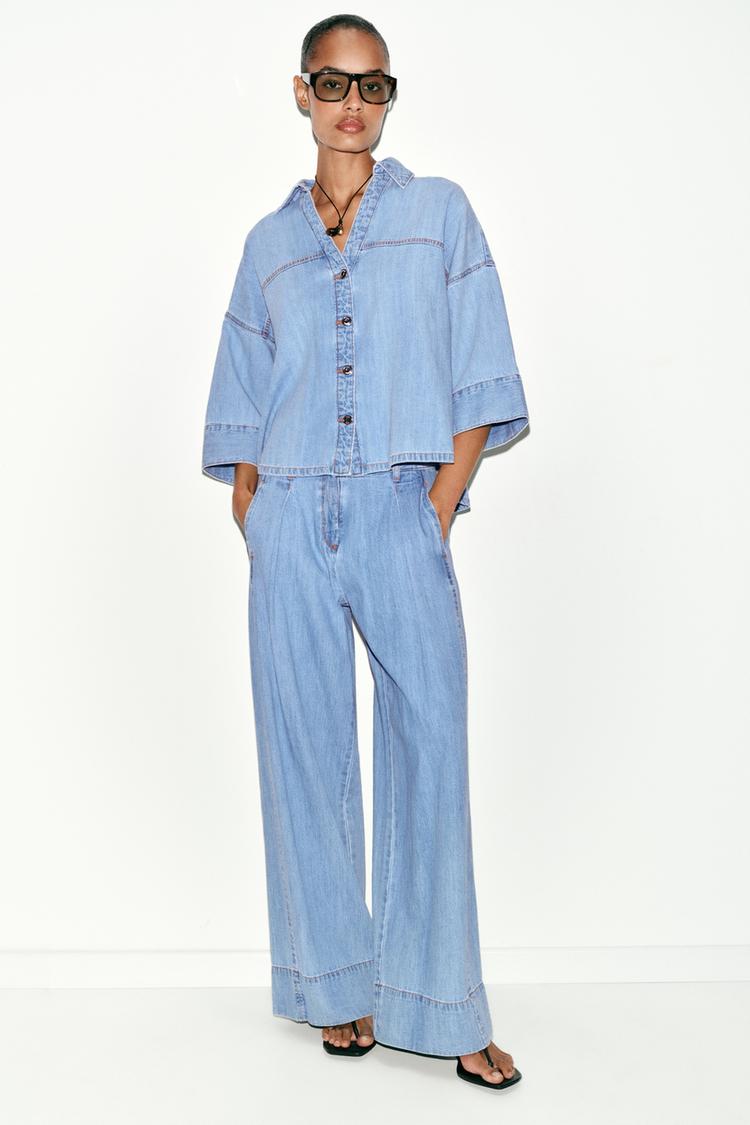 Z1975 WIDE SLEEVE DENIM SHIRT - Zara product image
