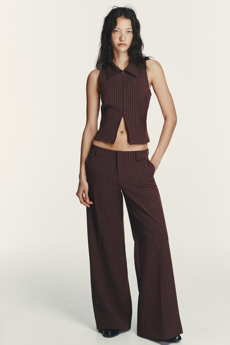 STRIPED ZIPPER VEST - Zara product image