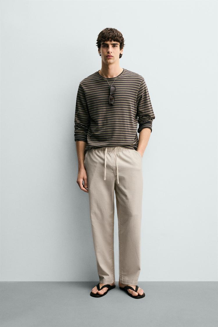 RELAXED FIT TEXTURED PANTS - Zara product image