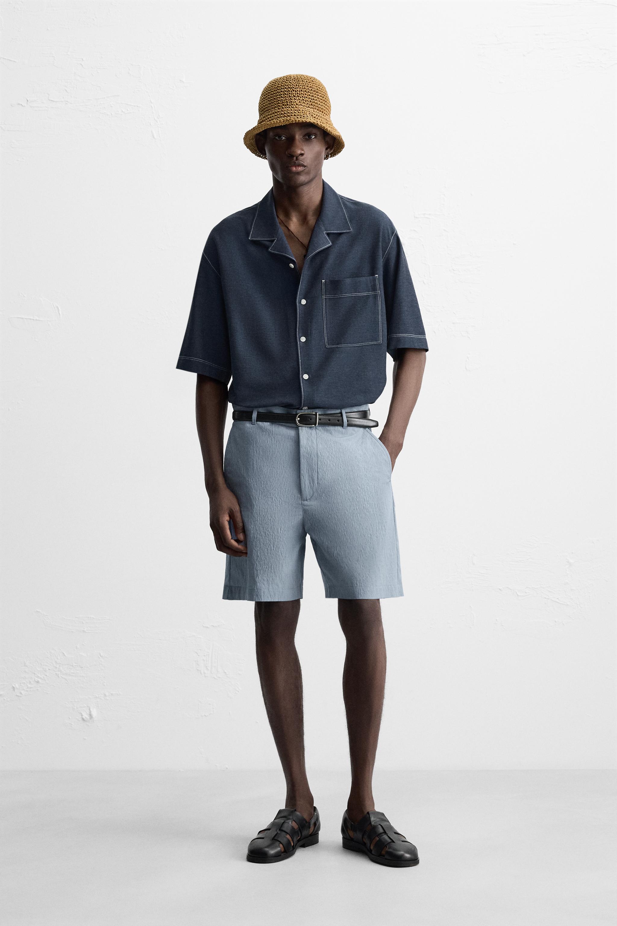 CONTRAST TOPSTITCHED SHIRT