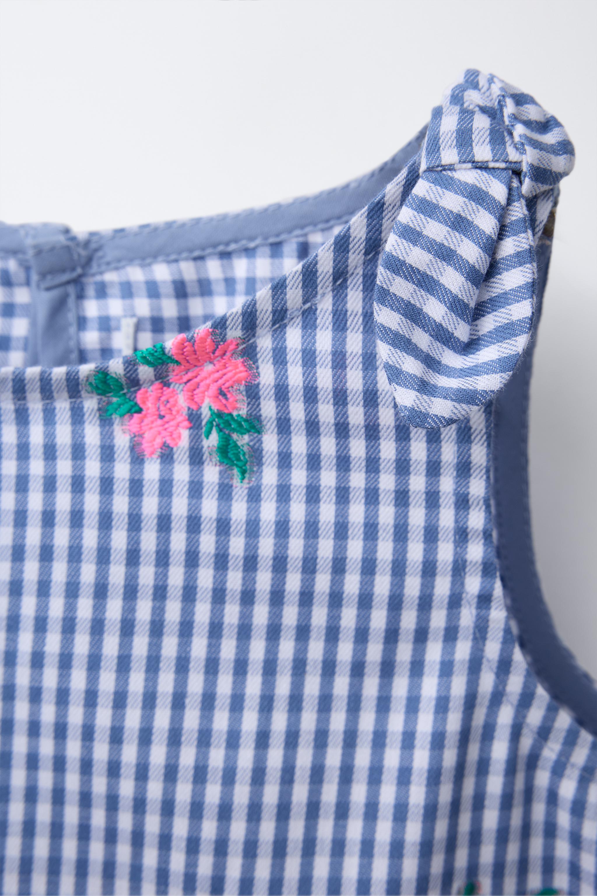 CHEMISE IMPRIMÉ À CARREAUX BRODÉ FLEURS