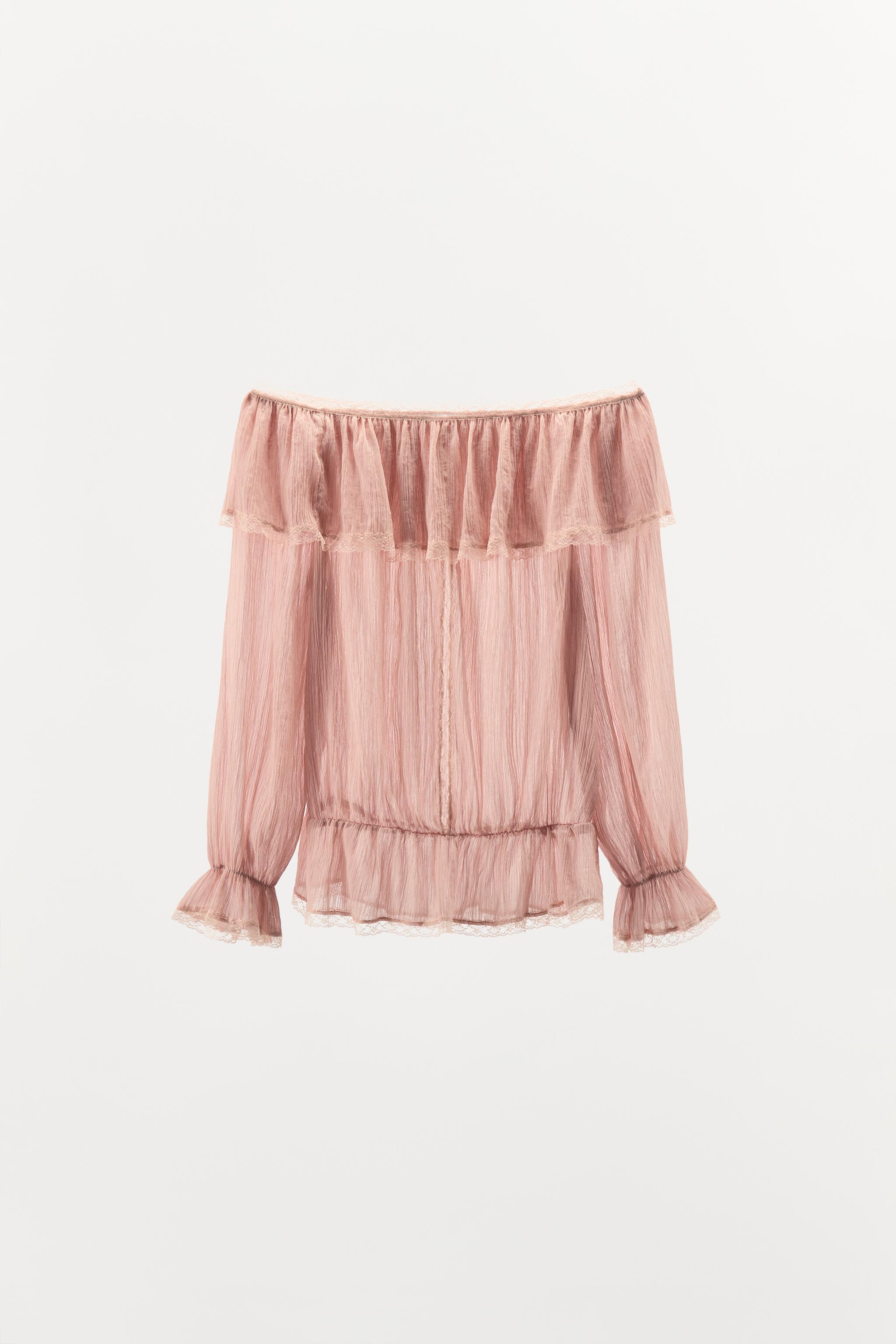 COLD-SHOULDER BIB SHIRT