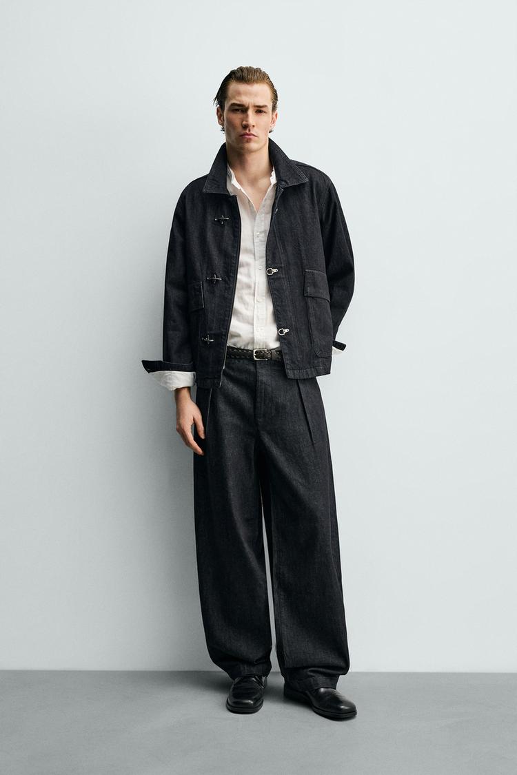 BARREL FIT DENIM CHINO PANTS - Zara product image