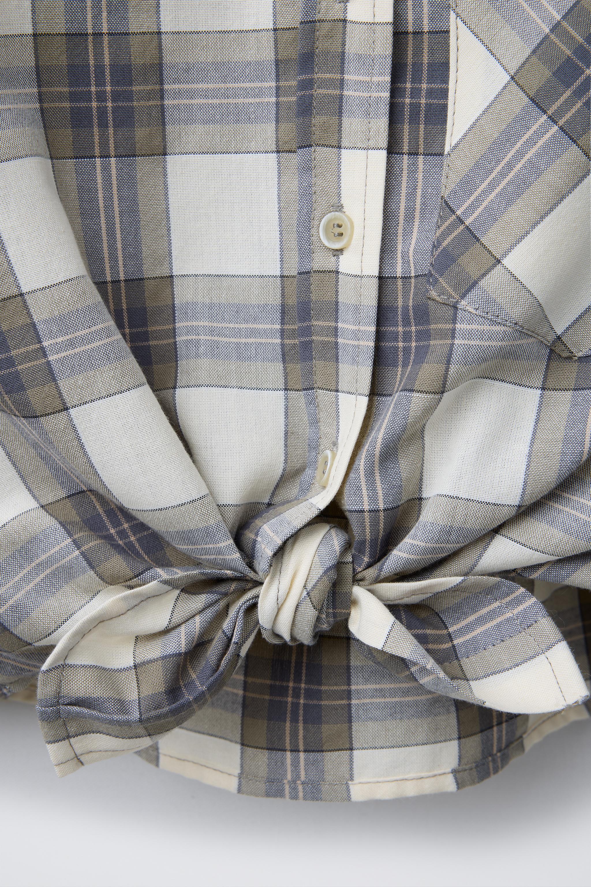CHEMISE À CARREAUX NOUER