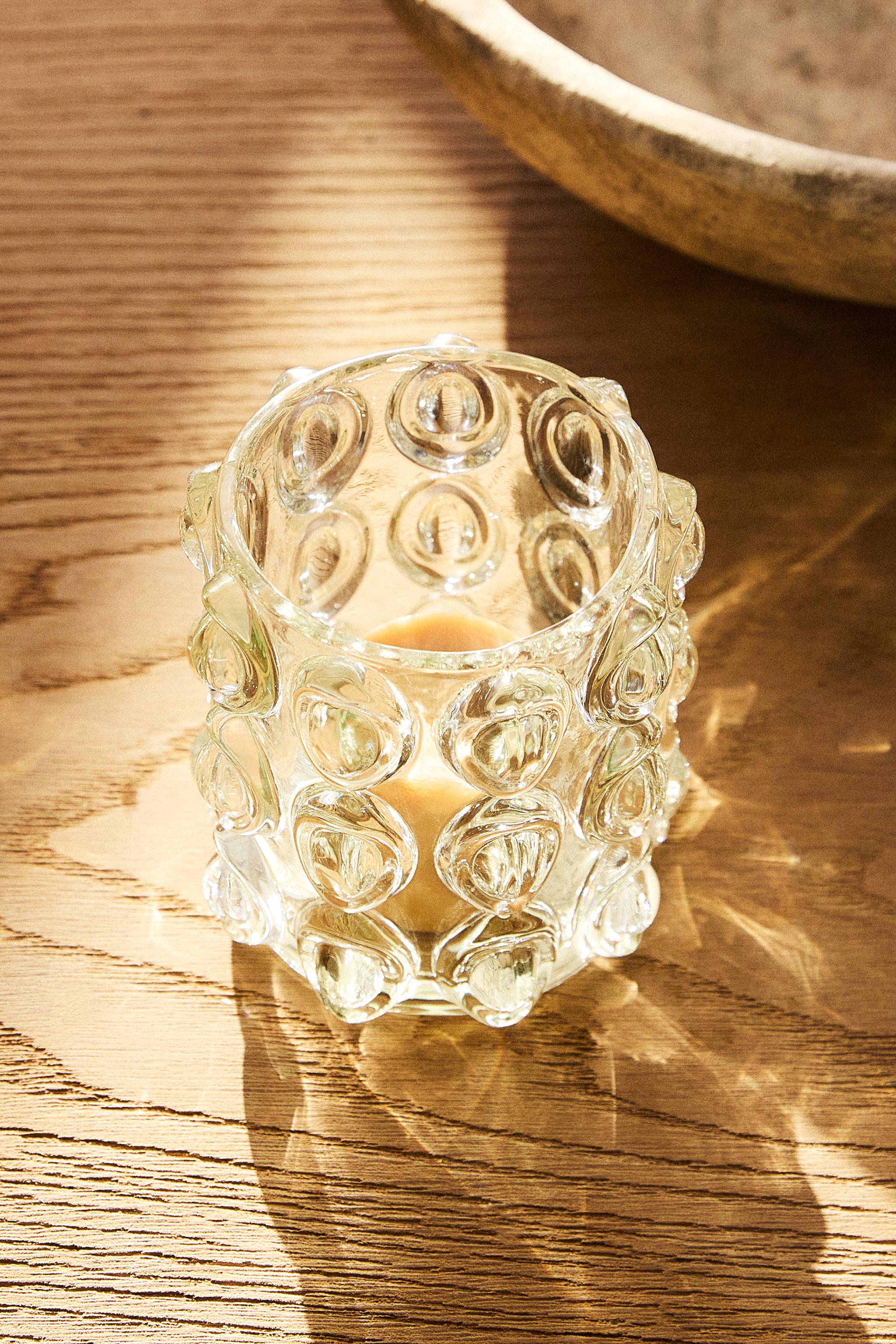 GLASS SPHERE TEALIGHT HOLDER