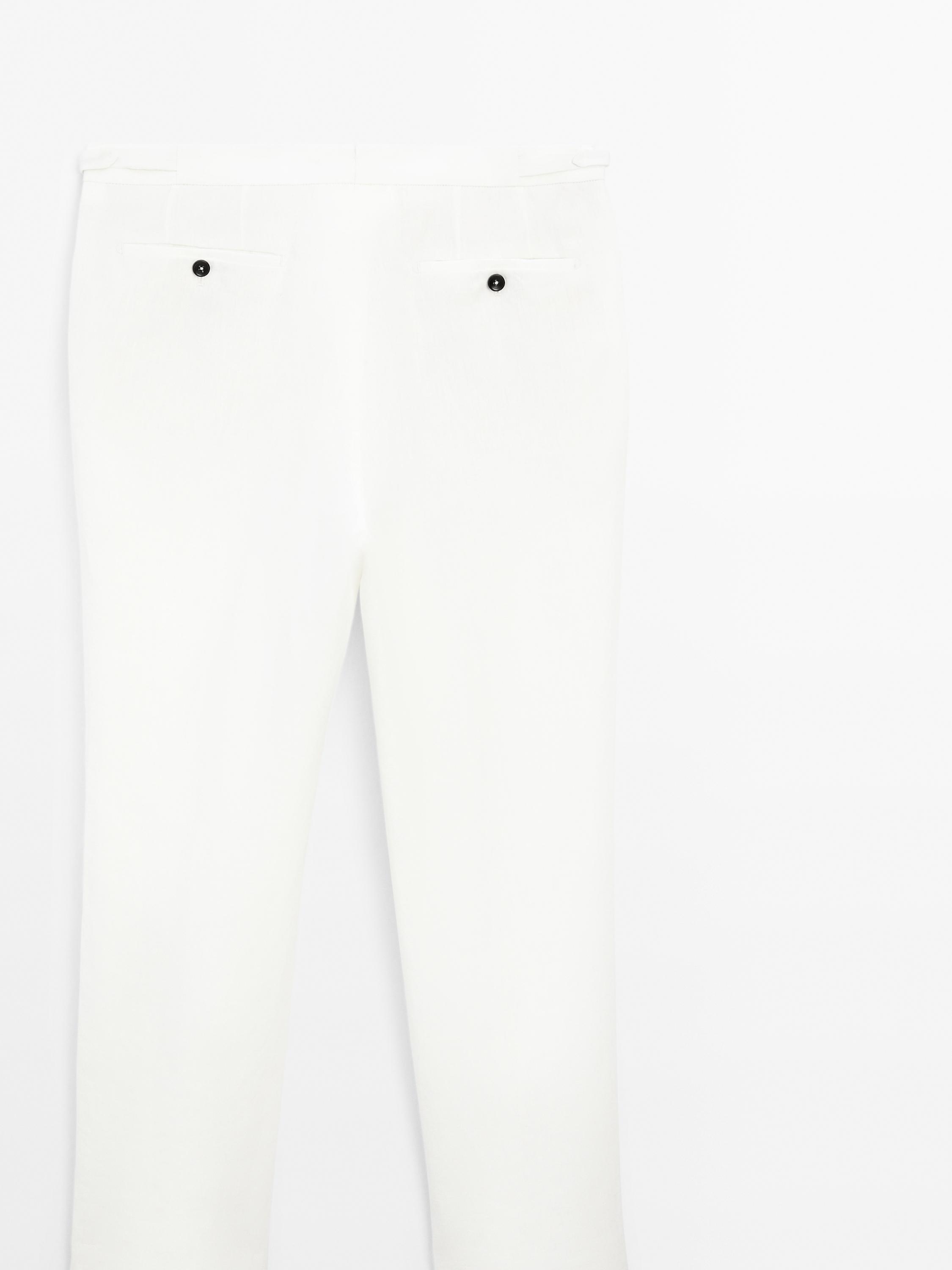 100% linen darted trousers