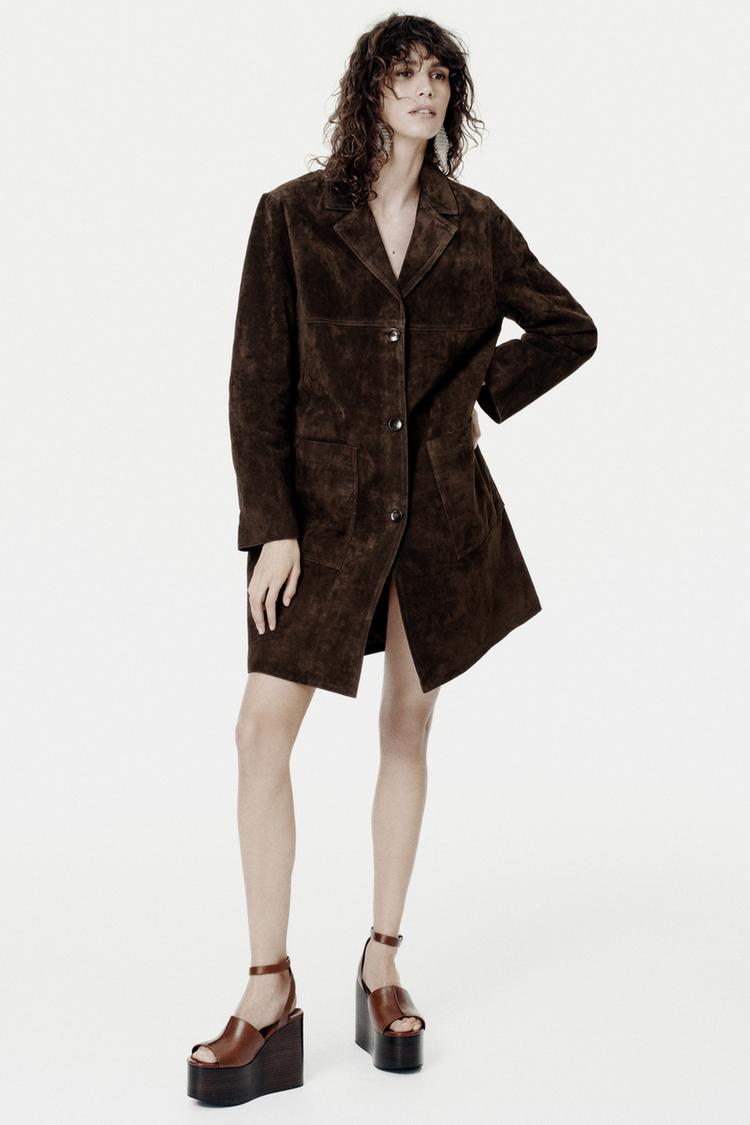 100% SUEDE LEATHER COAT ZW COLLECTION LIMITED EDITION - Zara product image