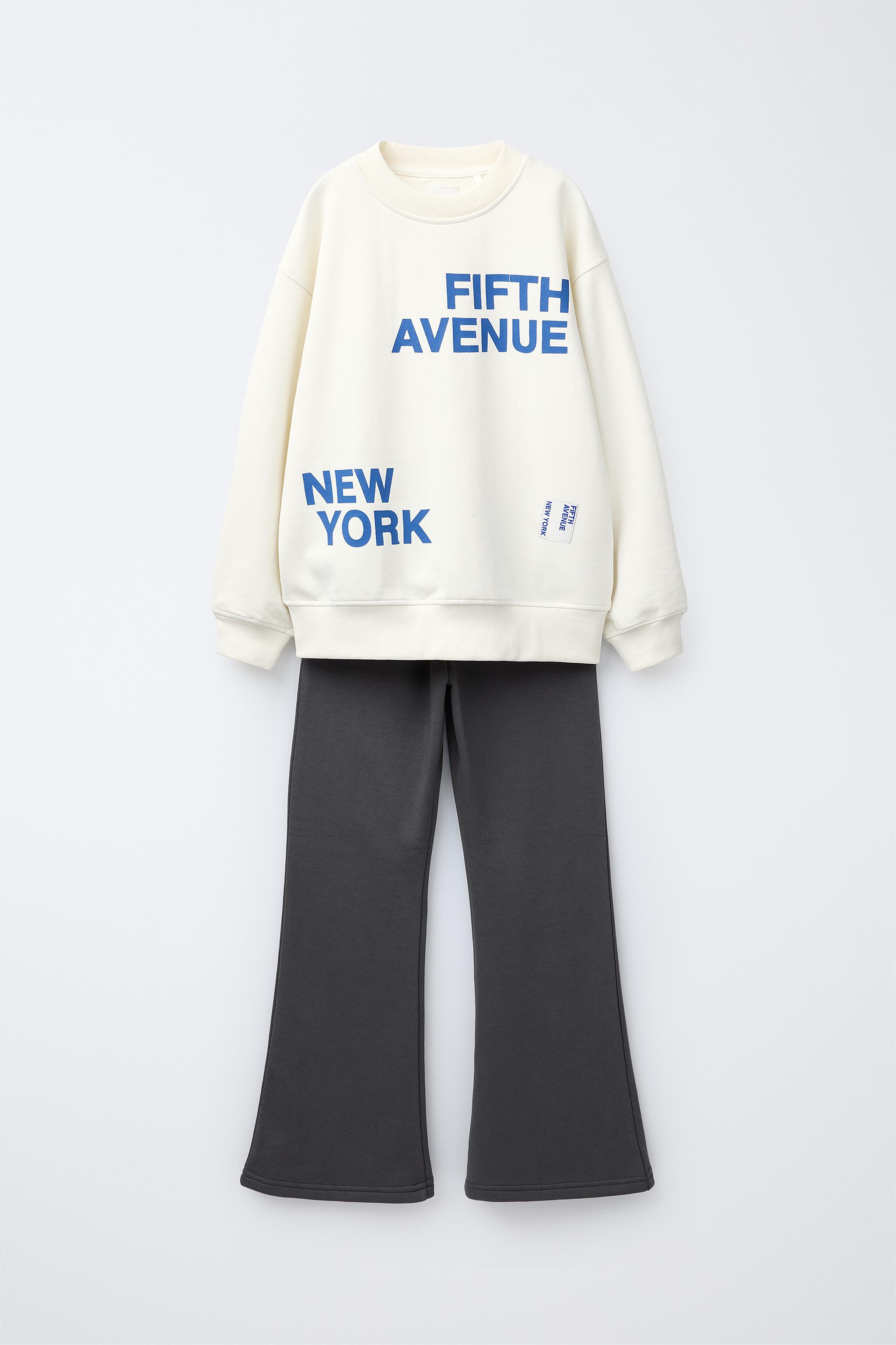 ENSEMBLE SWEAT INSCRIPTION ET LEGGING FLARE