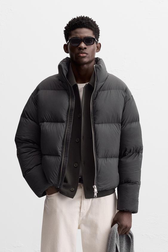 Puffer jacket men zara on sale