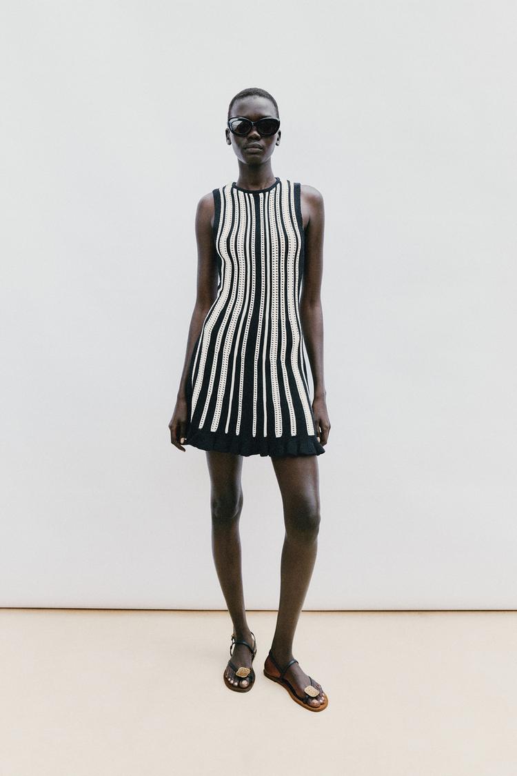 STRIPED KNIT MINI DRESS - Zara product image