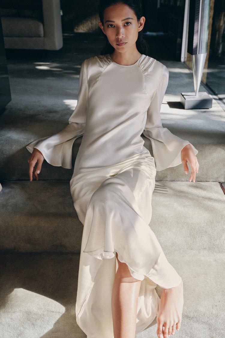 100% SILK DRAPED DRESS