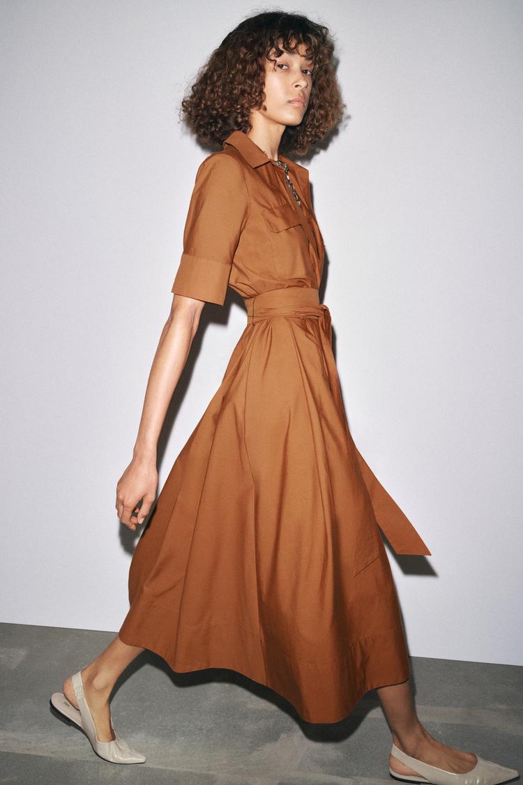 LEATHER SLINGBACK BALLET FLATS - Zara product image