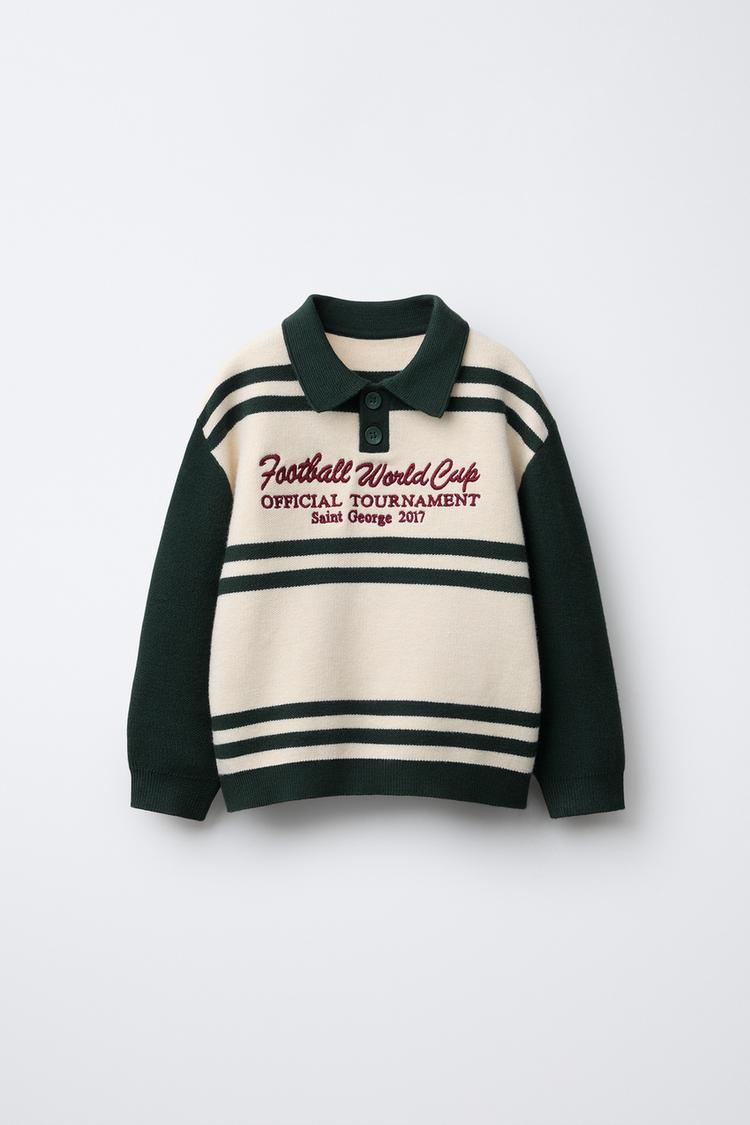 VARSITY KNIT POLO SHIRT - Zara product image