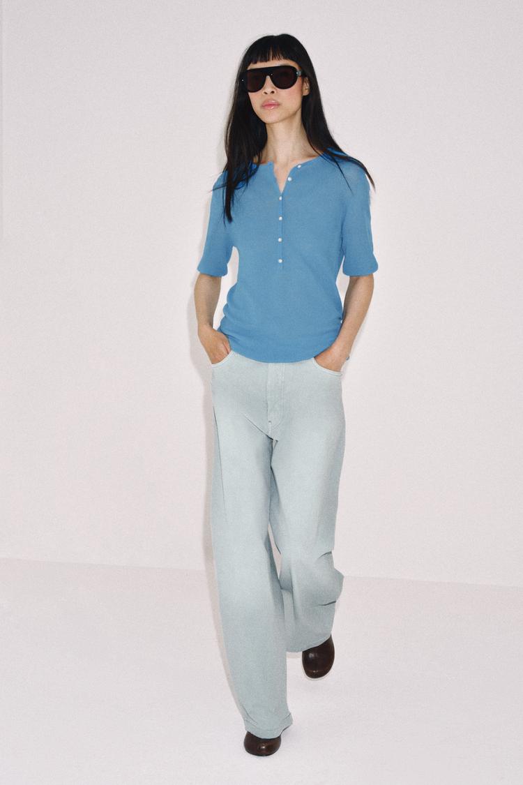 BUTTONED KNIT TOP - Zara product image