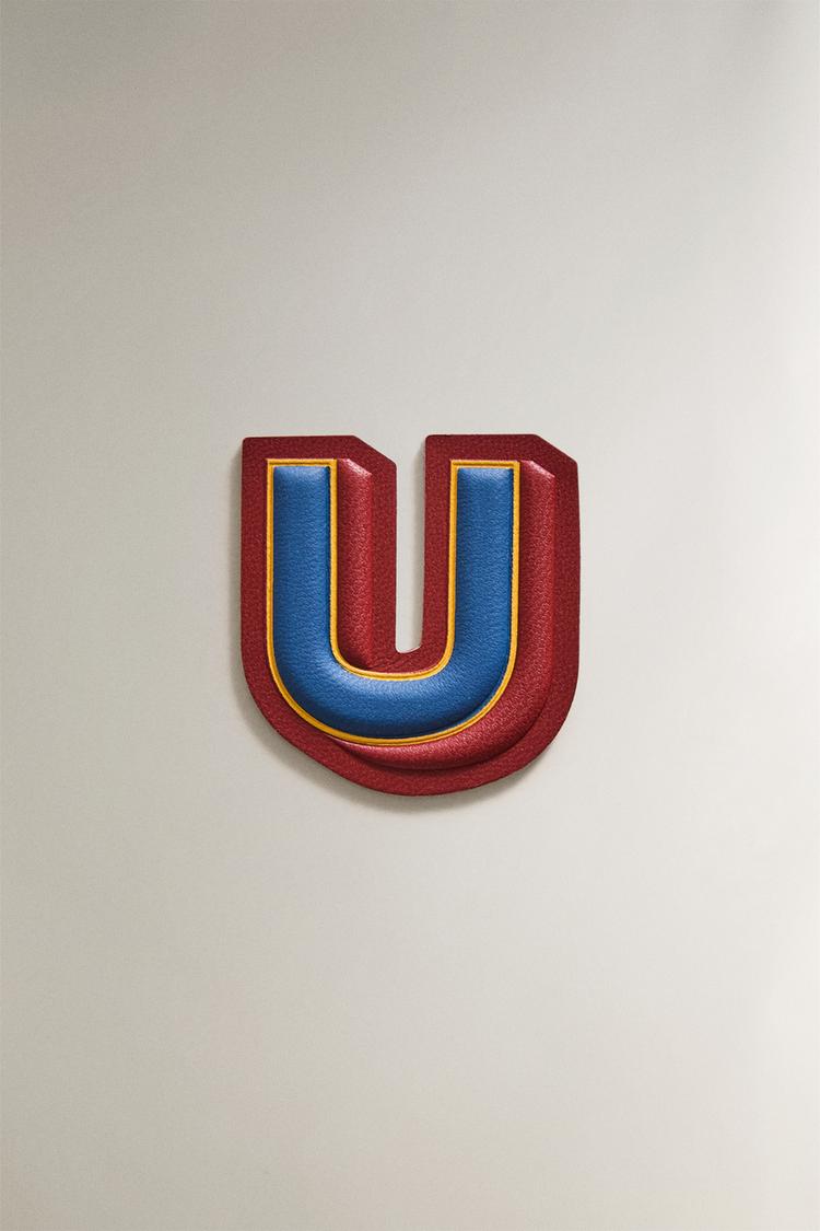 LEATHER LETTER U PATCH - Zara product image