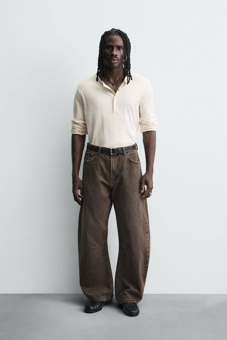 WASHED BARREL FIT PANTS