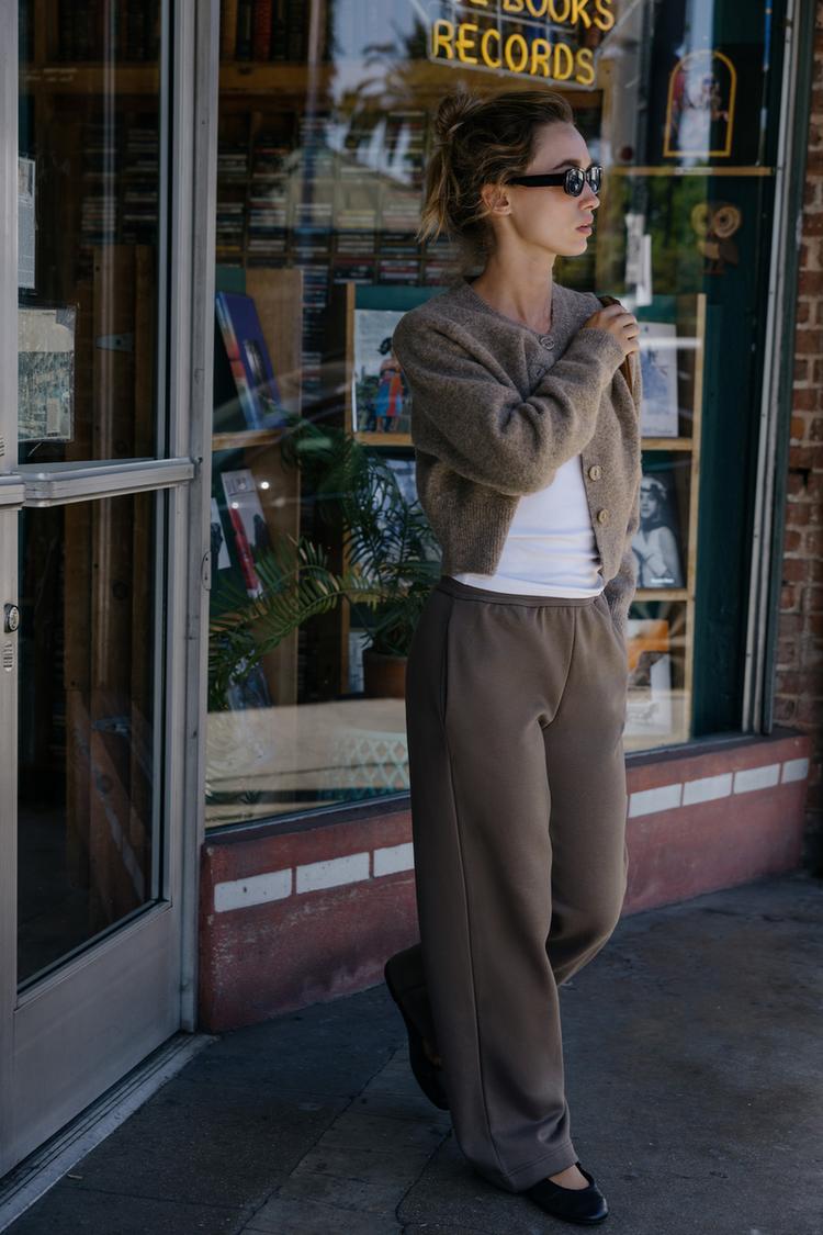 WIDE LEG FLEECE PANTS - Zara product image