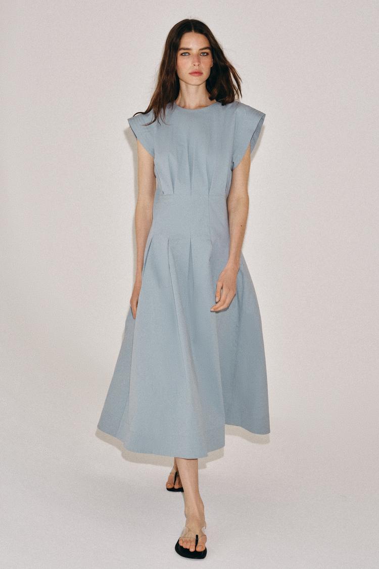 ZW COLLECTION PLEATED POPLIN DRESS - Zara product image