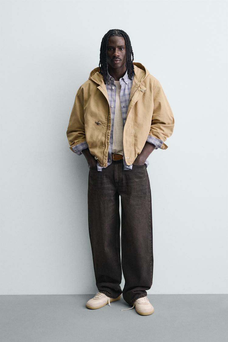 RELAXED FIT HOODED FIREMAN CLASP JACKET - Zara product image