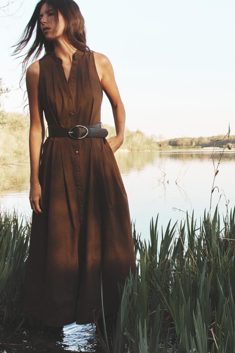 BELTED MIDI DRESS