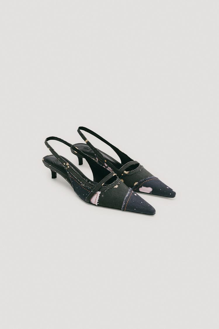 LIMITED EDITION DENIM SLINGBACK SHOES - Zara product image