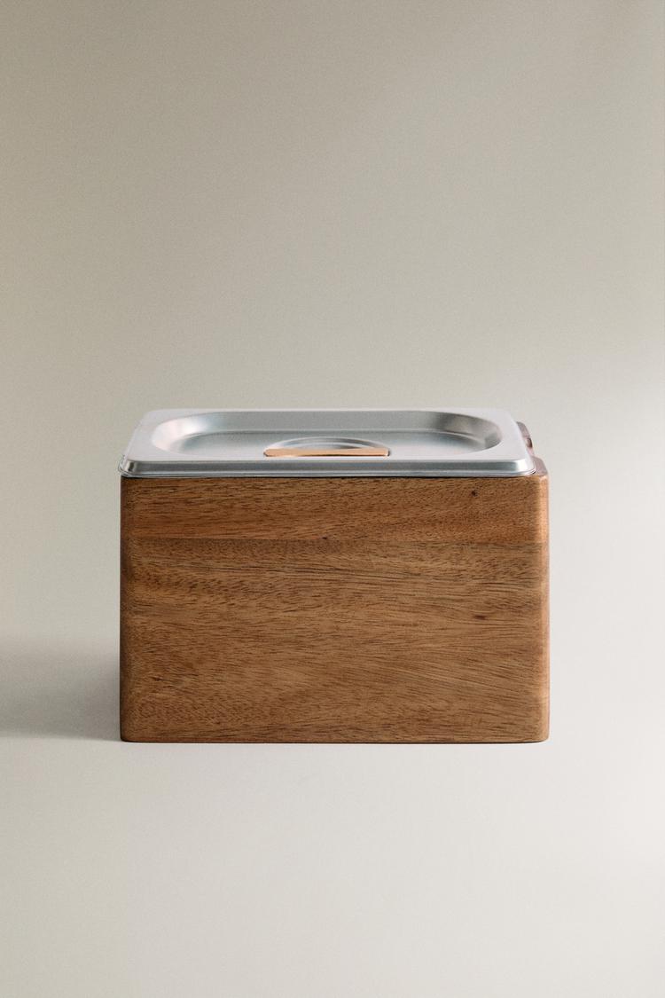 STEEL ICE CREAM BOWL WITH WOOD BASE - Zara product image