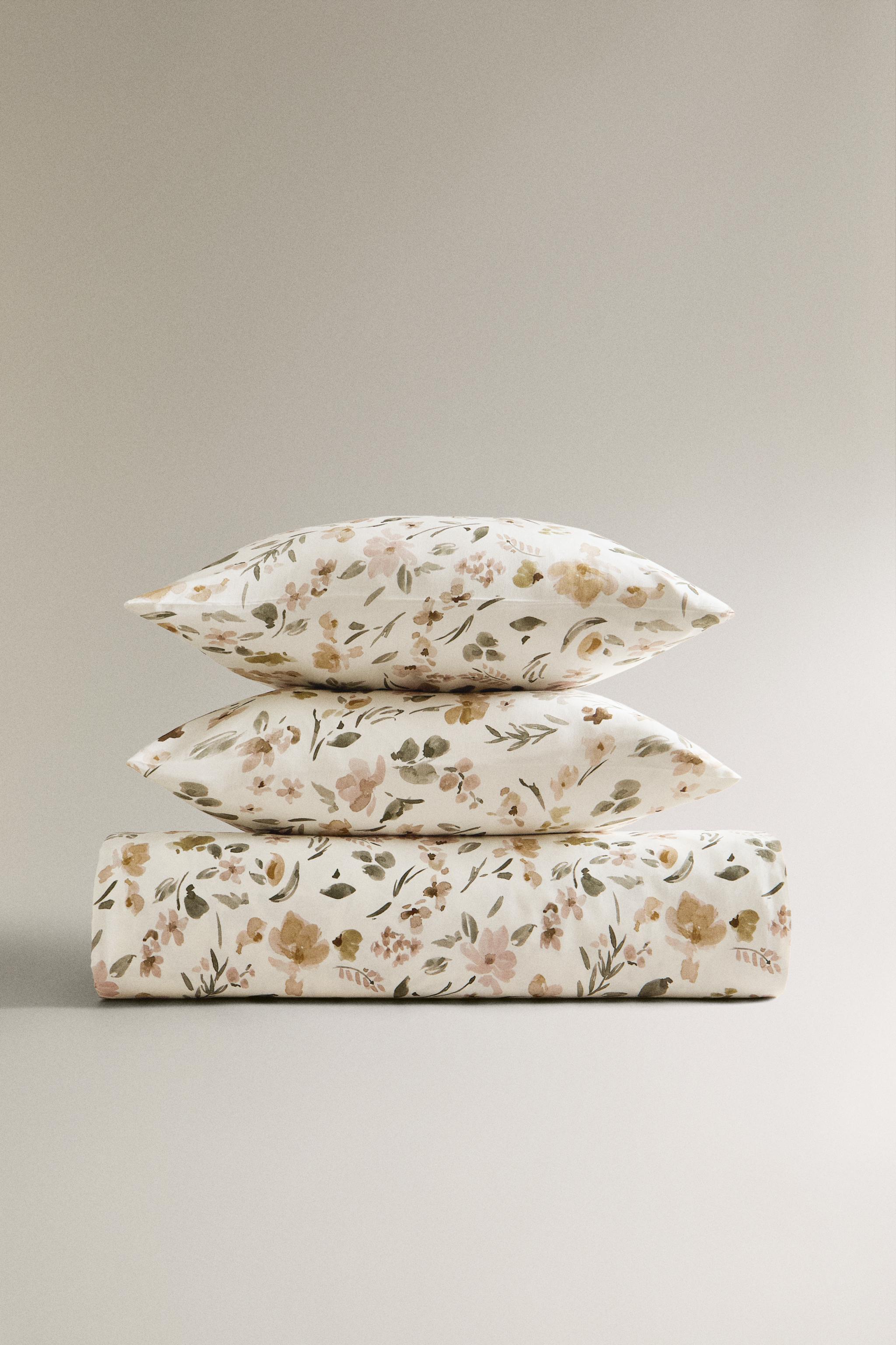 FLORAL PRINT SATEEN DUVET COVER