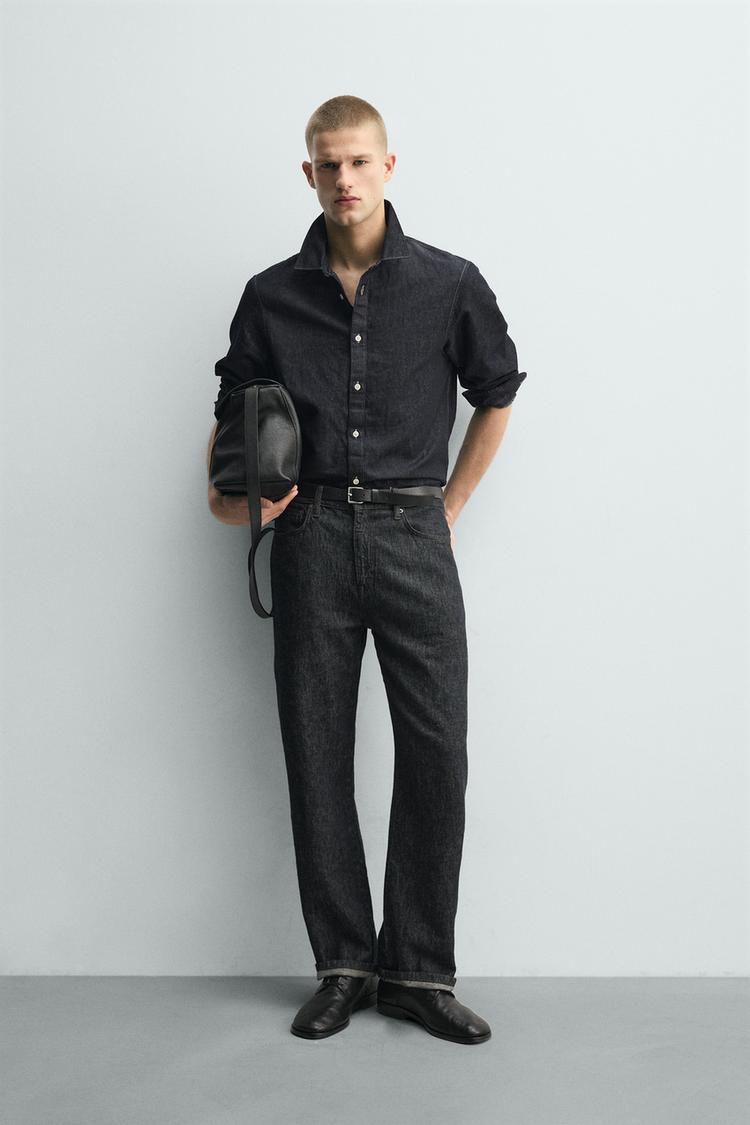 LIGHTWEIGHT COTTON - LINEN DENIM SHIRT - Zara product image