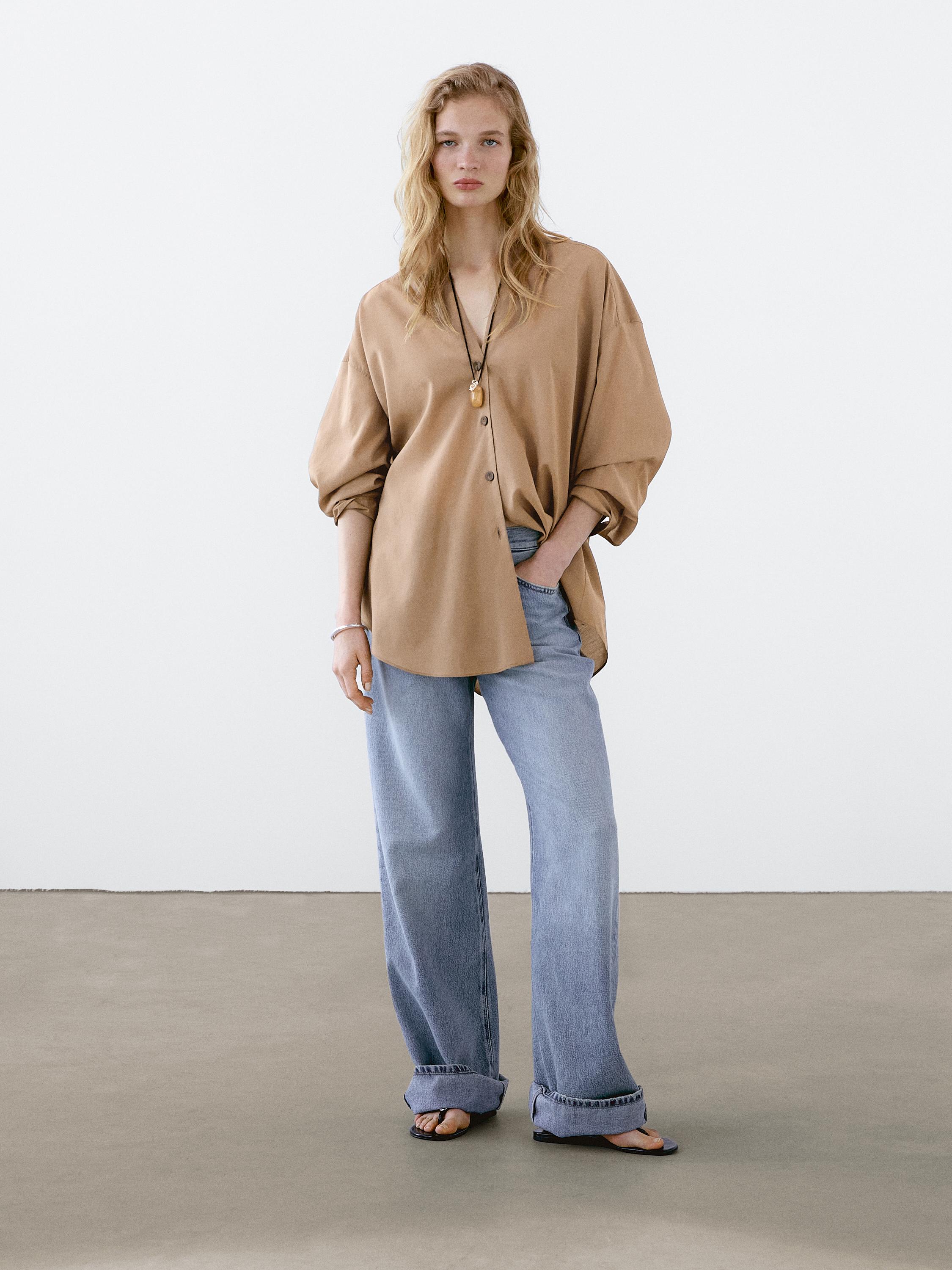 Flowing satin blouse