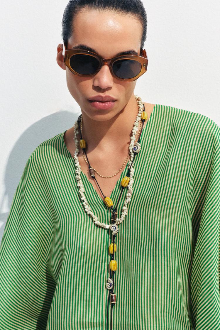 PACK OF 3 CORD NECKLACES WITH SHELLS AND CERAMIC - Zara product image