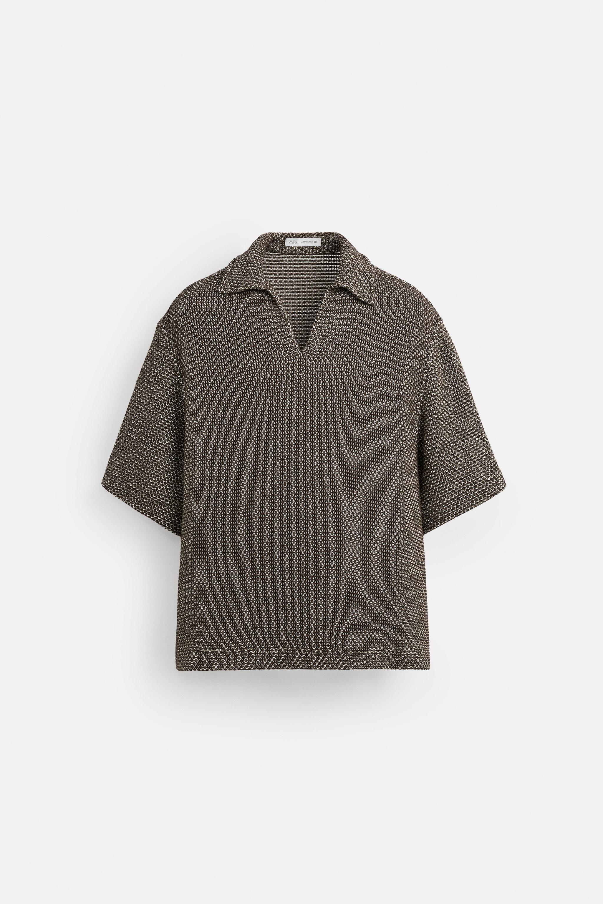 OPEN KNIT POLO SHIRT