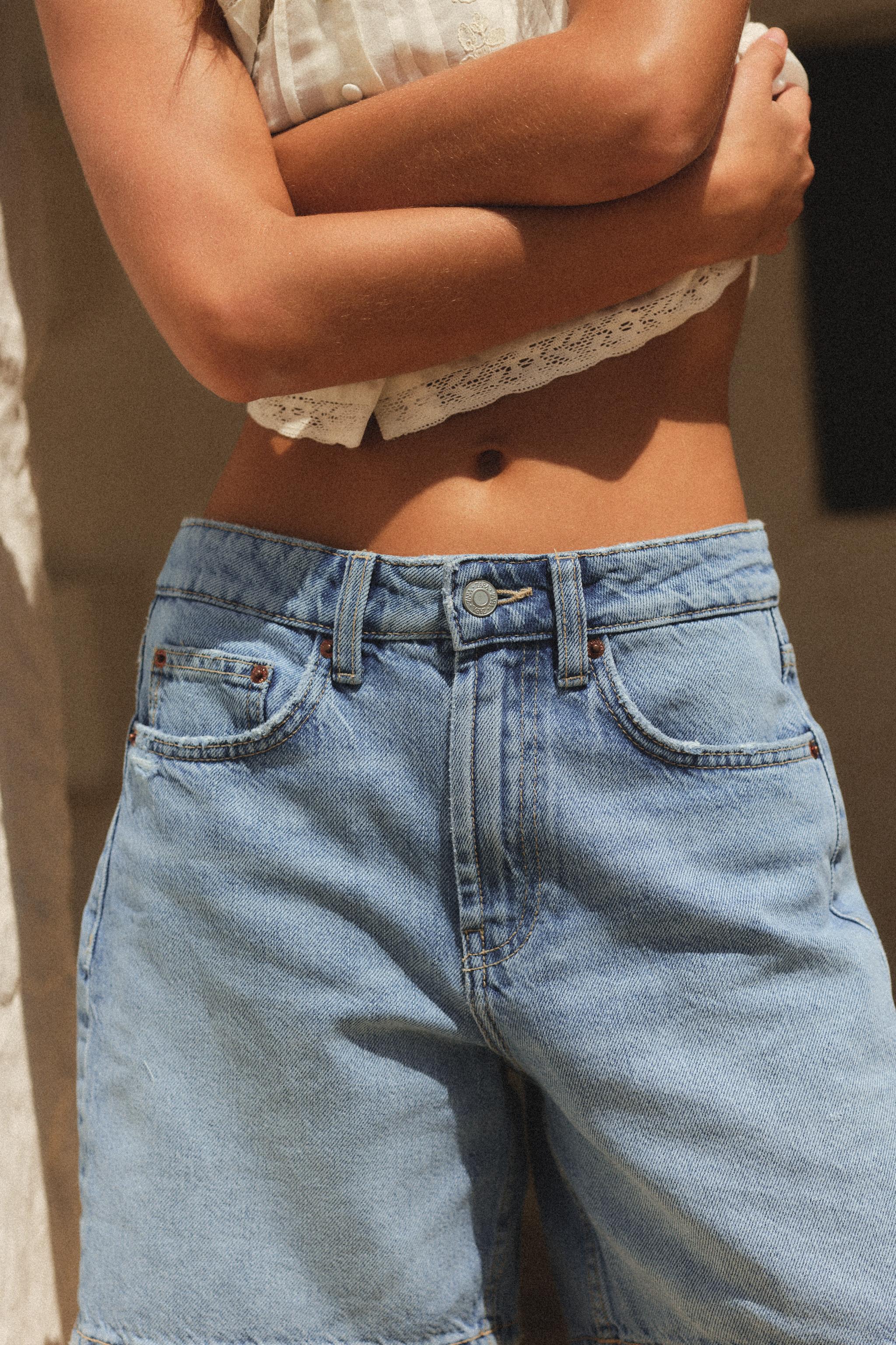 TRF MID-RISE DENIM SHORTS
