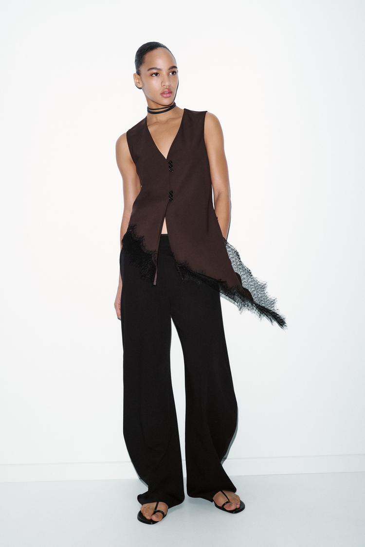 ASYMMETRIC LACE TOP - Zara product image