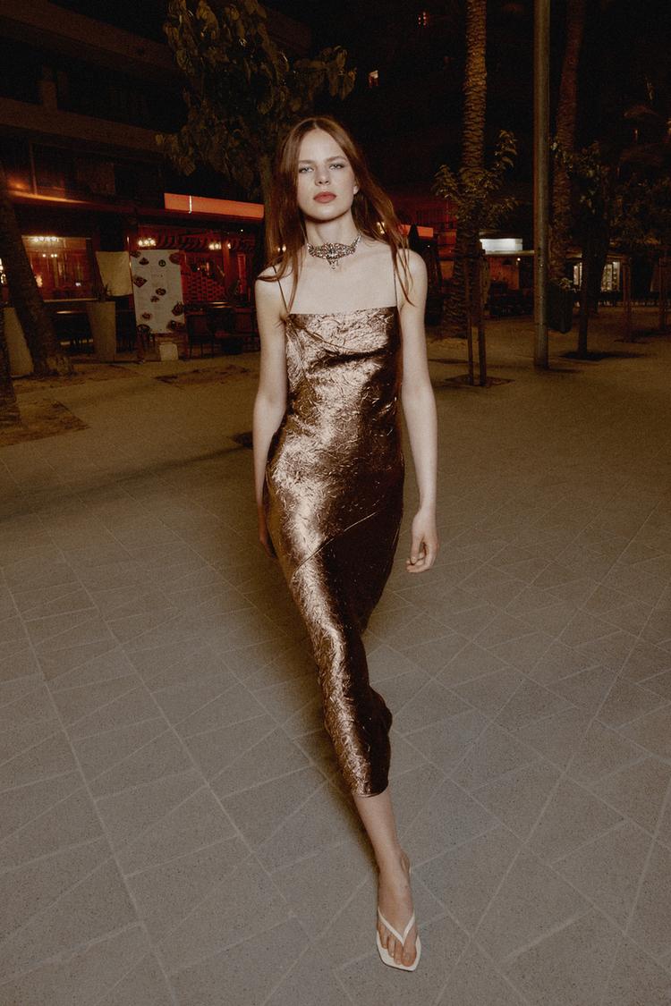 LINGERIE STYLE MIDI DRESS - Zara product image