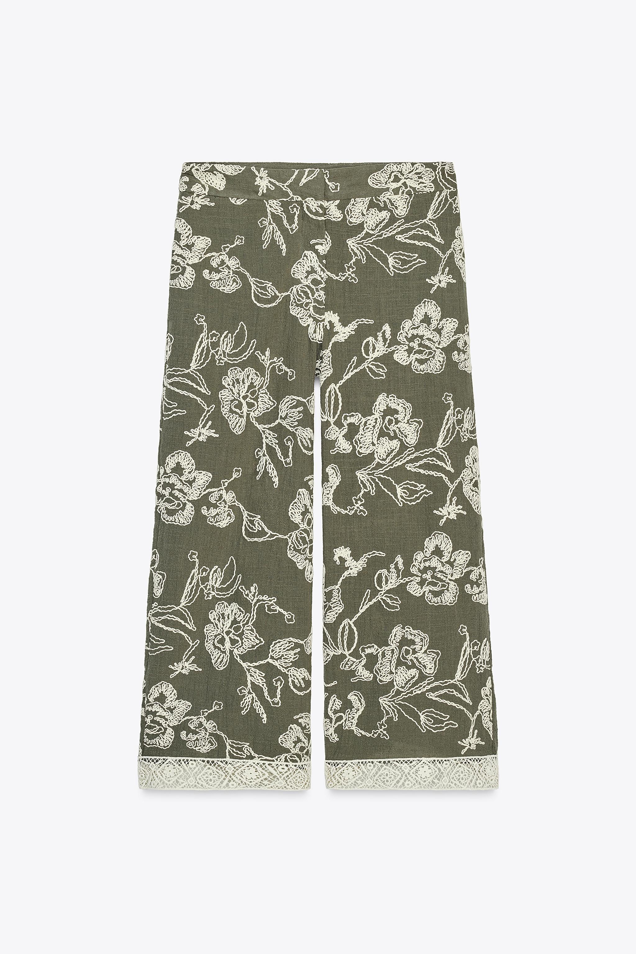 PANTALON BRODÉ GUIPURE BAS