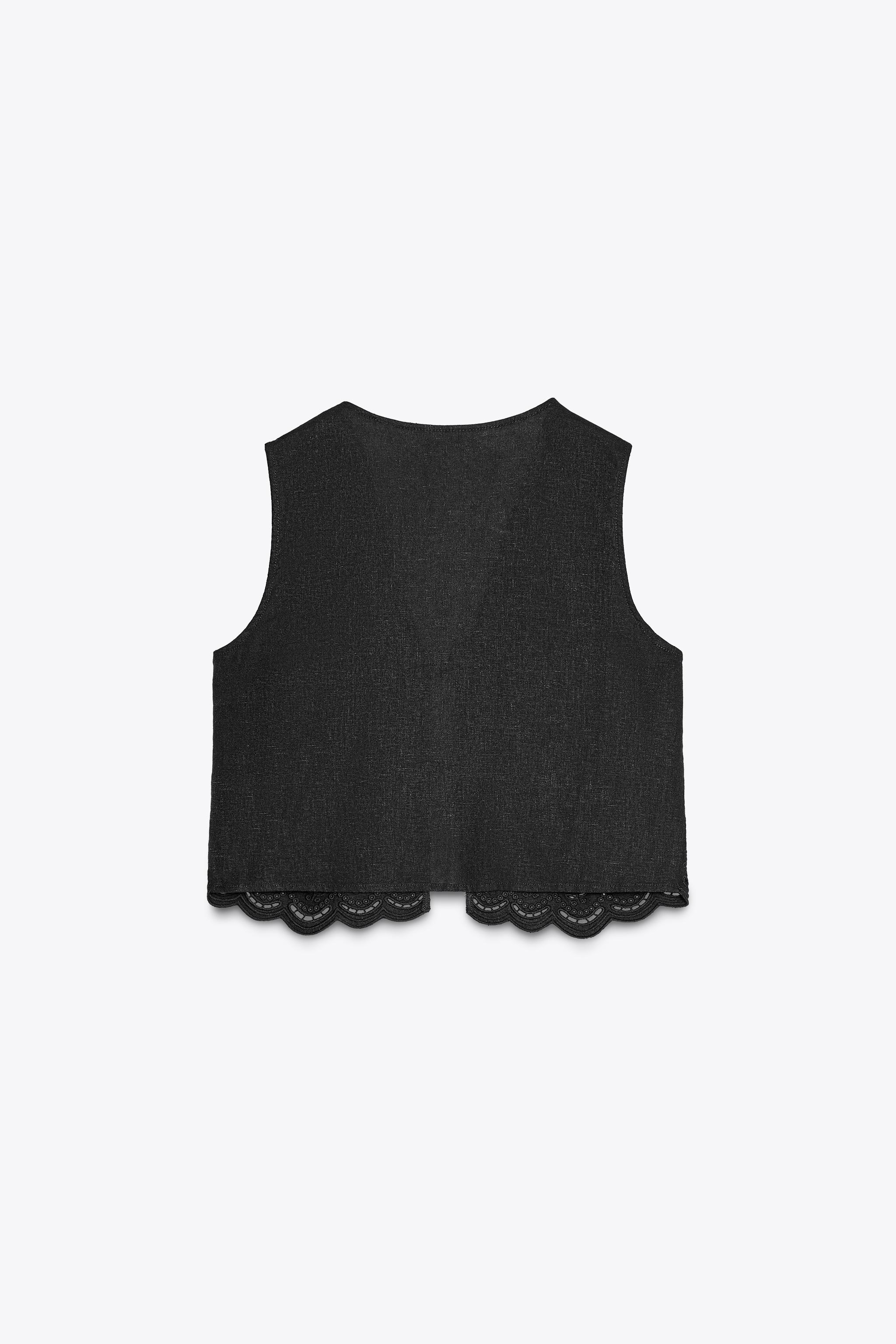 GILET AVEC LIN BRODÉ AJOURÉ