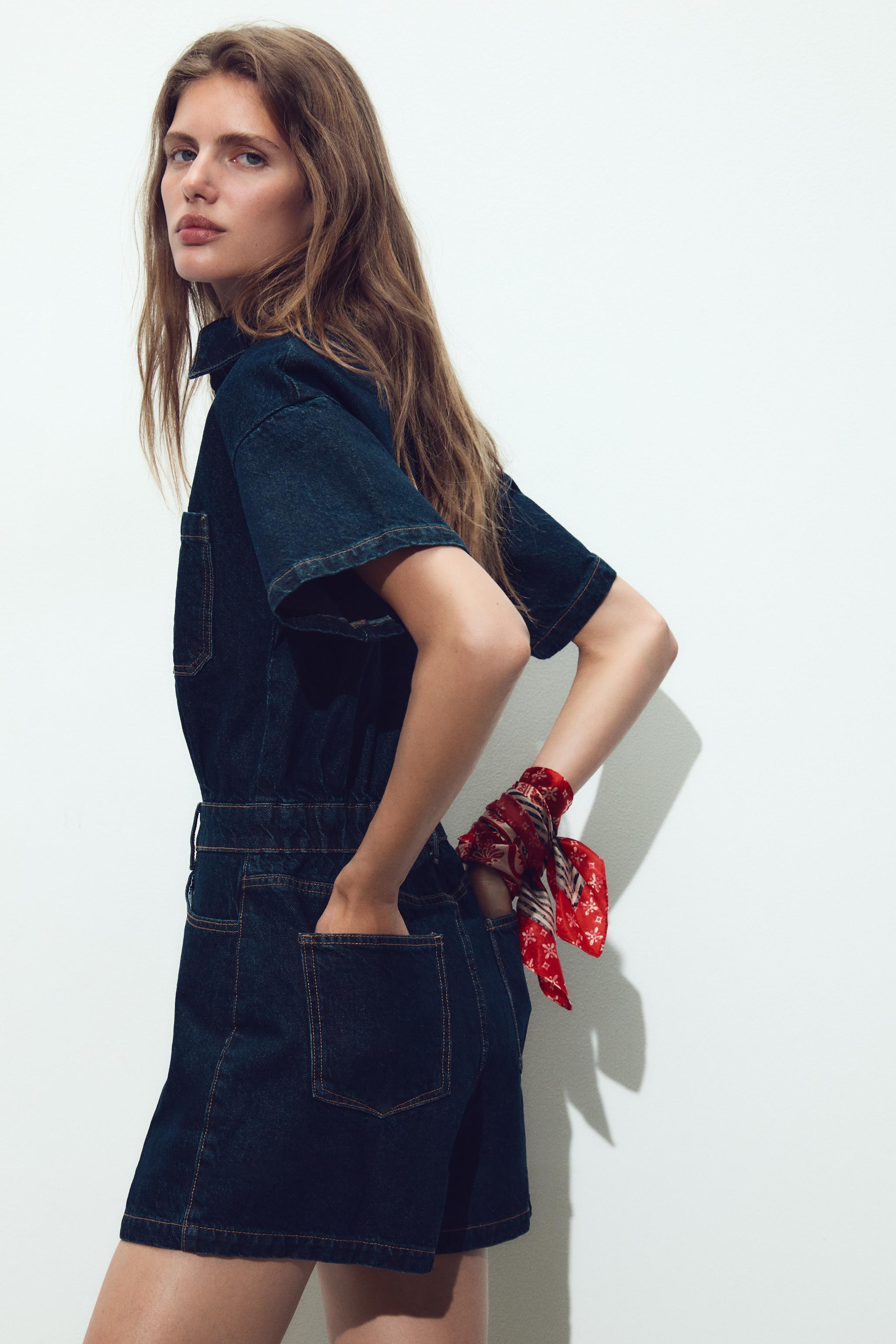 Z1975 SHORT SLEEVE DENIM JUMPSUIT