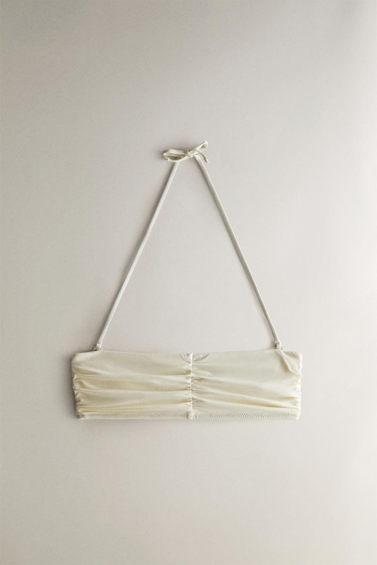 GATHERED BEACH BANDEAU BIKINI TOP - Zara product image