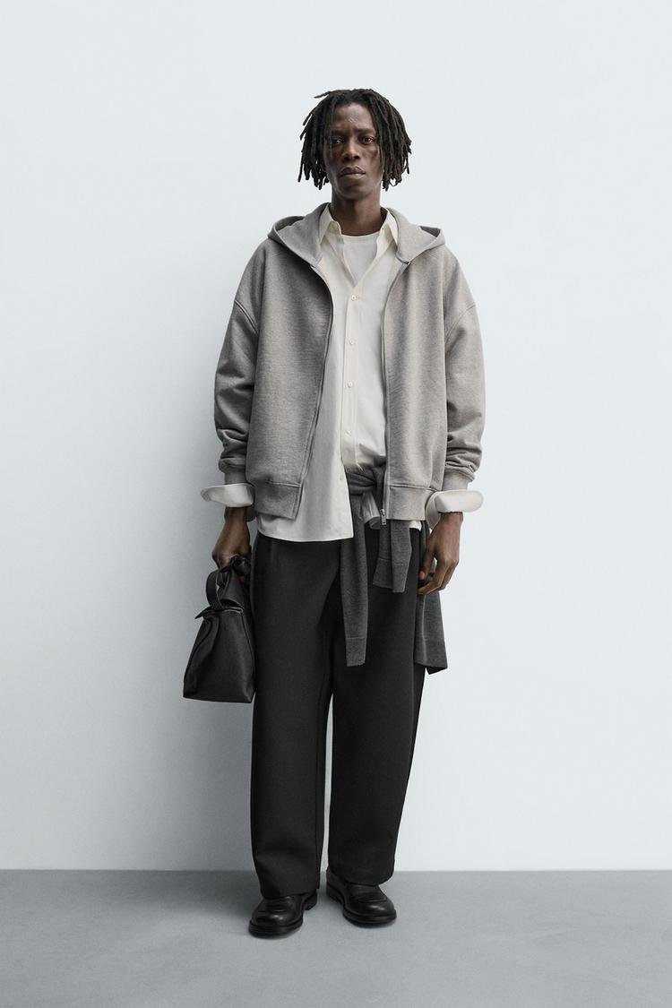 HOODED ZIP SWEATSHIRT WITH LABEL