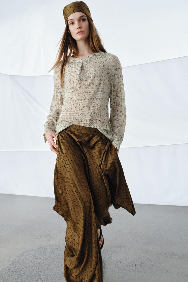 ZW COLLECTION PRINTED FLOWY SHIRT - Zara product image