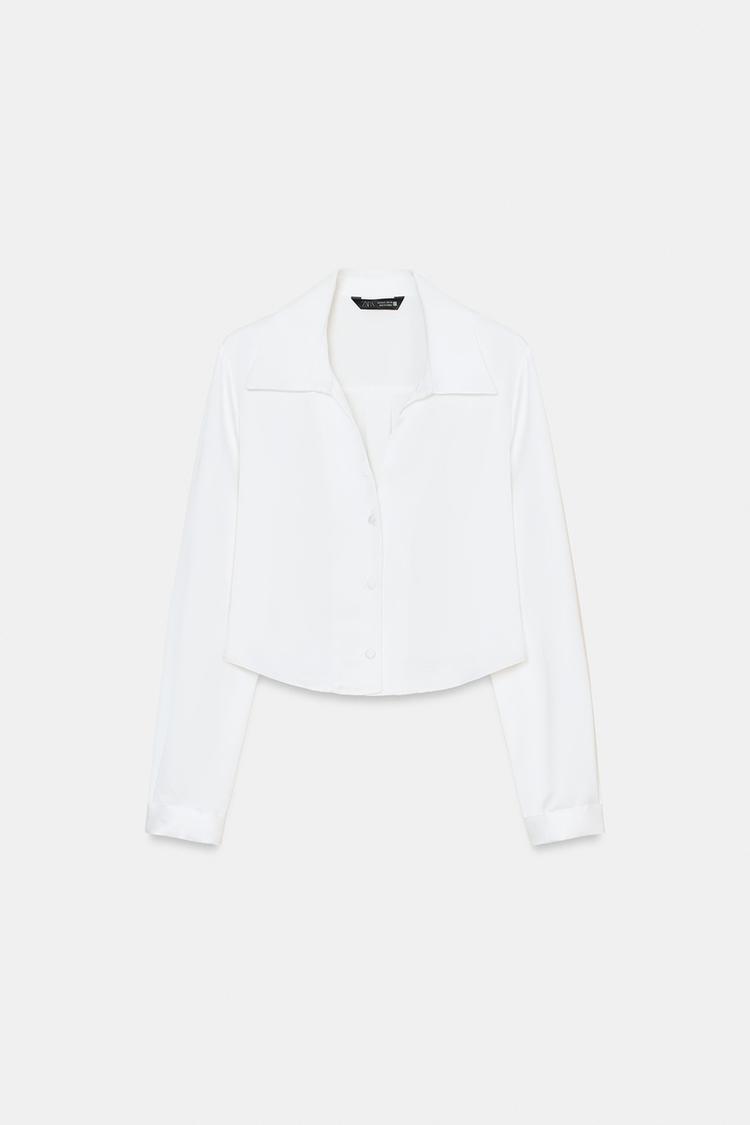 CROPPED SATIN EFFECT SHIRT - Zara product image