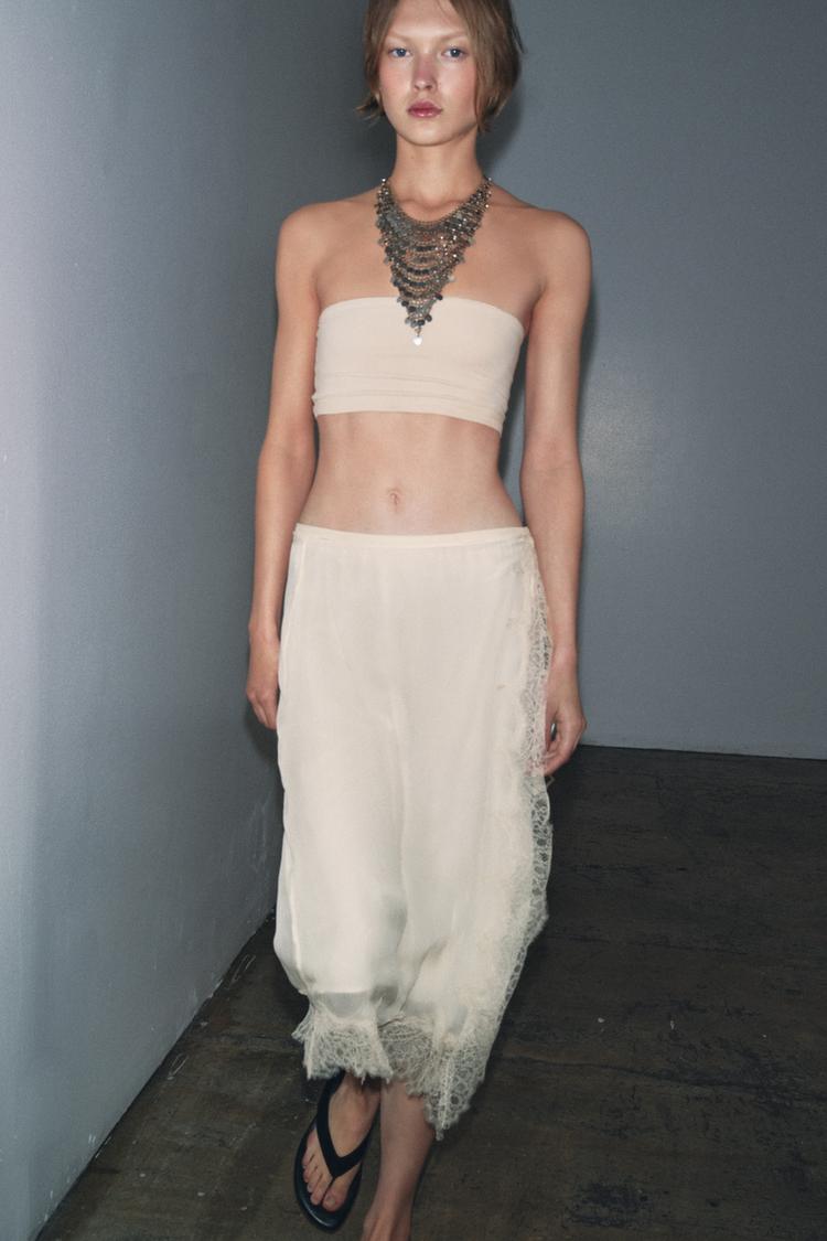 ZW COLLECTION LACE PAREO SKIRT - Zara product image
