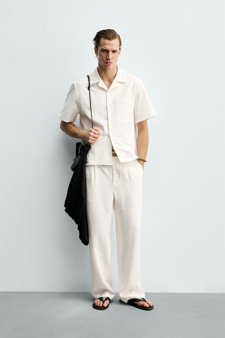 RELAXED FIT PLEATED PANTS - Zara product image