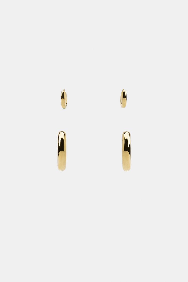 PACK OF HOOP EARRINGS - Zara product image
